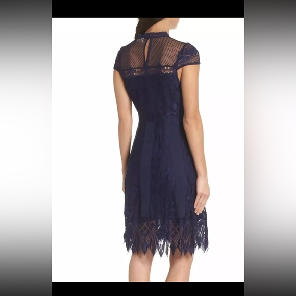NWT Anthropologie Foxiedox Bravo Zulu Lace Fit & Flare Dress S m 4 Blue - Picture 2 of 4